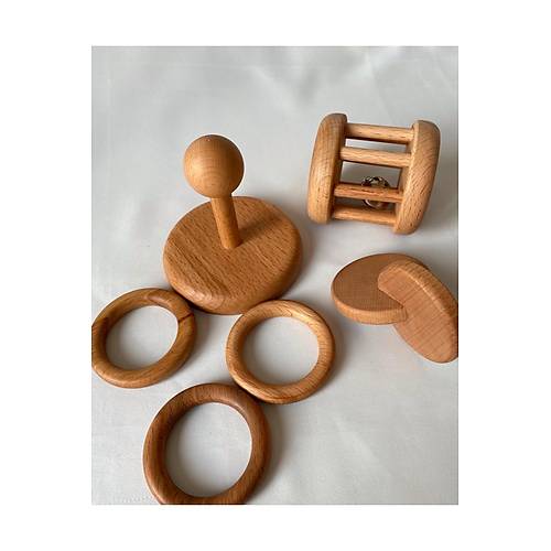 Montessori Ah�ap Oyun Seti | Do�al Bebek Geli�im Oyuncaklar�