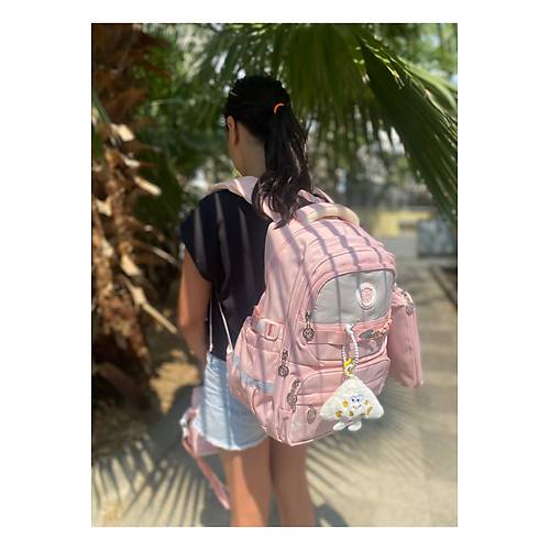 K�z �ocuk �lk��retim �antas� Ultra Hafif ilkokul / Ortaokul Okul 3 l� �anta Seti Pembe-Lila -Gri