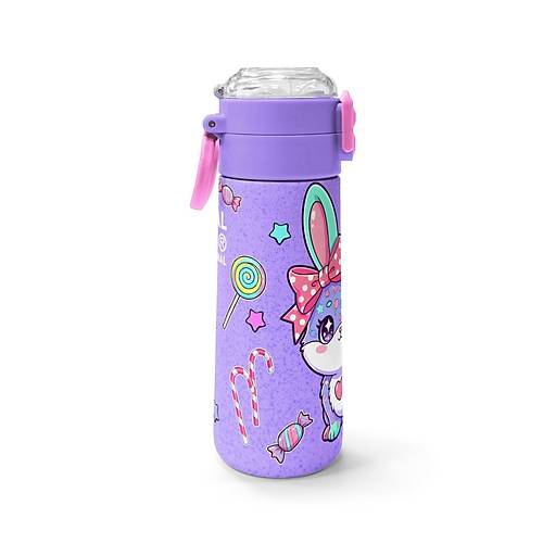 Kids Milka Su Ye�ili Tav�an Desenli Pipetli ve Direkt ��im �elik Termos 500 ml