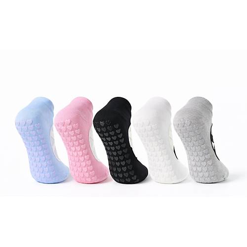 Kaymaz Tabanl� Pilates Yoga �orab� 5?li Set ? Kad�n Balerin Patik Spor �orap