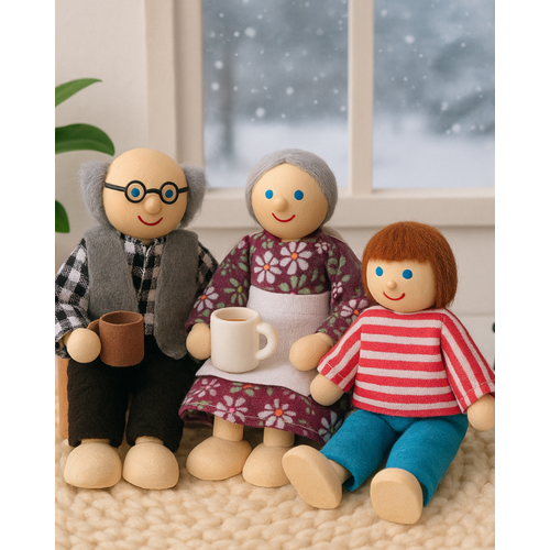 Ahap Aile Kukla Seti  Montessori lhaml Ak Ulu Oyun