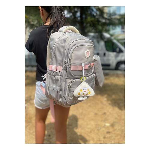 K�z �ocuk �lk��retim �antas� Ultra Hafif ilkokul / Ortaokul Okul 3 l� �anta Seti Pembe-Lila -Gri