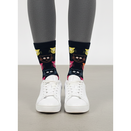 Kedi Desenli 3?l� �orap Seti ? Renkli Fig�rl�