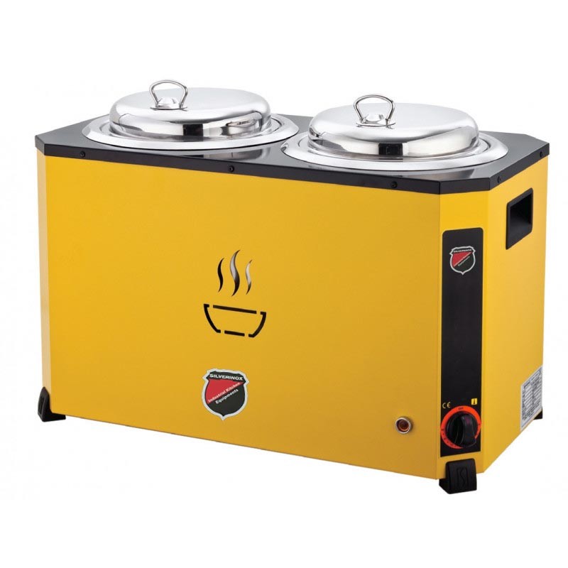 Silverinox Sarı Çiftli Çorba Isıtıcısı Çorba Kazanı 9+9 Litre