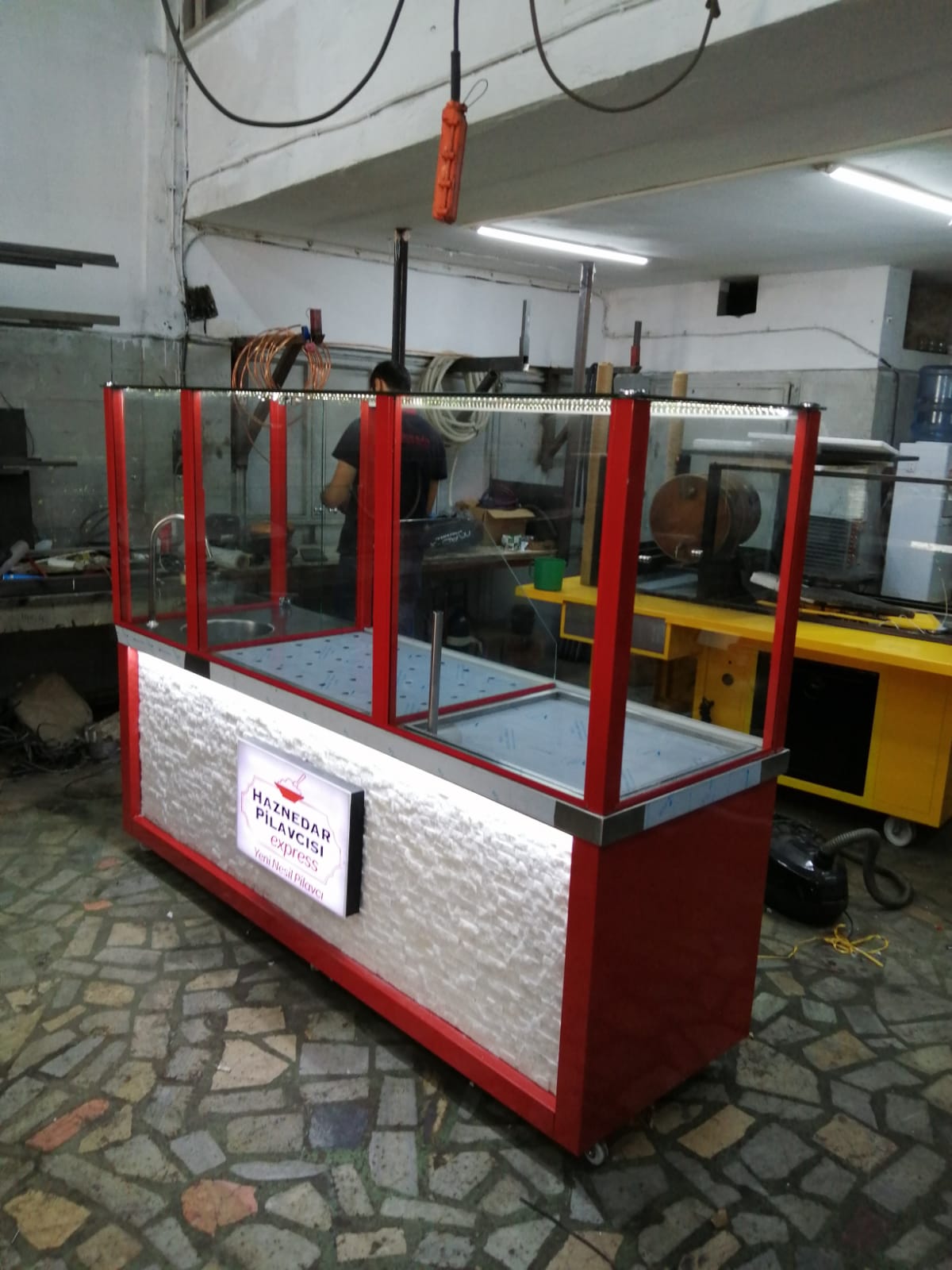 Pilav Ayran Tezgahı Kırmızı Model