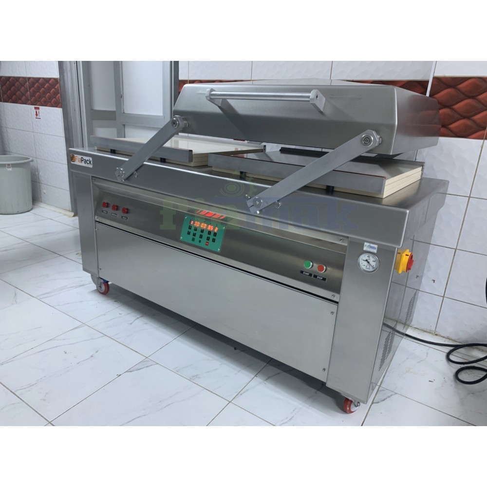 Sanayi Tipi Çift Odalı Vakum Makinesi | Kesintisiz Yüksek Kapasiteli Paketleme