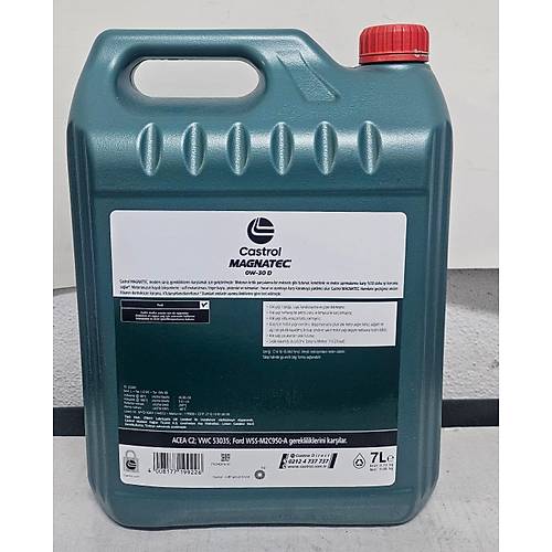 Castrol 0W30 Magnetec 7 litre motor ya�� 2018- 2024  aras� ticari modellere uygundur
