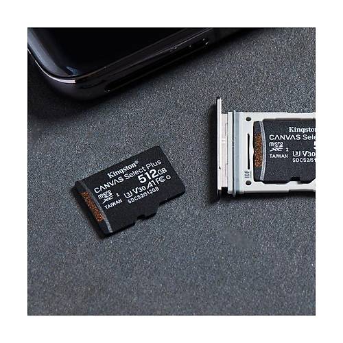 Kingston 512GB microSDXC Canvas Select Plus 100R A1 C10 Card + Adapter
