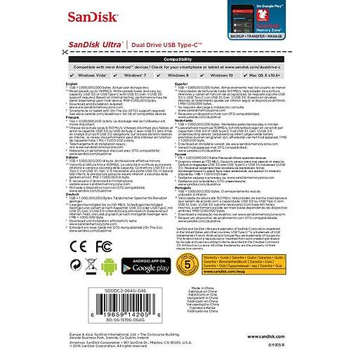 SanDisk UltDual DriveUSB TypeCTMDrive64G