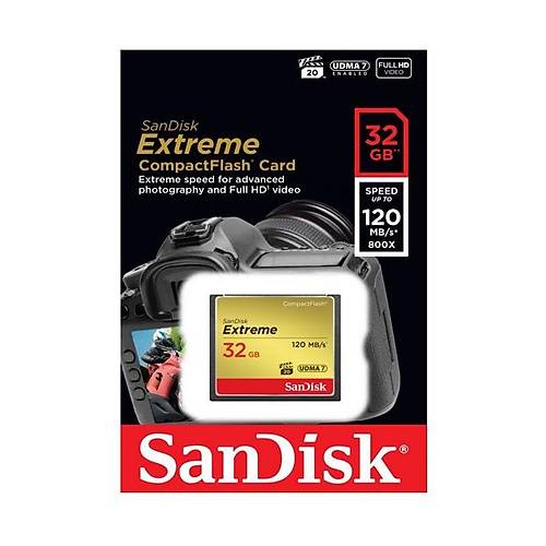 SanDisk Extreme CF 120MB/s, 85MB/s write, UDMA7, 32GB