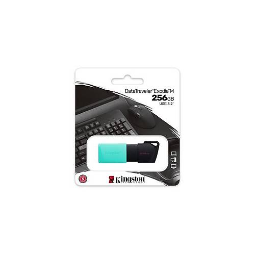 256GB USB 3.2 Gen 1 DataTraveler Exodia M (Black + Teal)