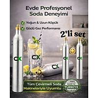 Soda Tupu CO2 Gaz Kartusu 0.6L � Soda Makinesi Gaz Tupu Gida Tipi CO2 (2 Adet)