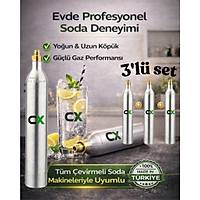 Soda Tupu CO2 Gaz Kartusu 0.6L � Soda Makinesi Gaz Tupu Gida Tipi CO2 (3 Adet)