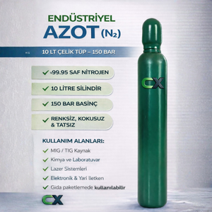 Azot T�p� 10 Lt �elik | Saf Azot Gaz T�p� | CimenX