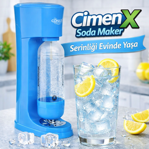 CimenX Soda Maker � Blue Edition | Elektriksiz Ev Tipi Soda Makinesi