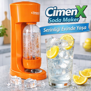 CimenX Soda Maker Prestige Orange | Elektriksiz Ev Tipi Soda Makinesi