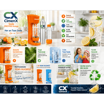 CimenX Soda Maker � Prestige Orange - Soda Kartu�lu Set