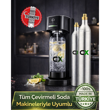 Soda Tupu CO2 Gaz Kartusu 0.6L � Soda Makinesi Gaz Tupu Gida Tipi CO2 (3 Adet)