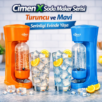 CimenX Soda Maker � Blue Edition | Elektriksiz Ev Tipi Soda Makinesi