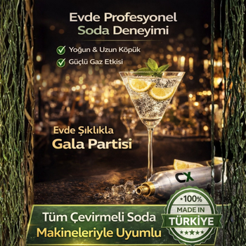 Soda Tupu CO2 Gaz Kartusu 0.6L � Soda Makinesi Gaz Tupu Gida Tipi CO2 (1 Adet)