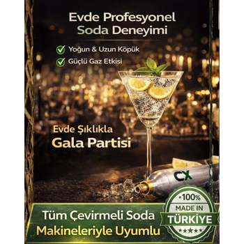 Soda Tupu CO2 Gaz Kartusu 0.6L � Soda Makinesi Gaz Tupu Gida Tipi CO2 (2 Adet)