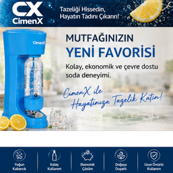CimenX Soda Maker � Blue Edition - Soda Kartu�lu Set
