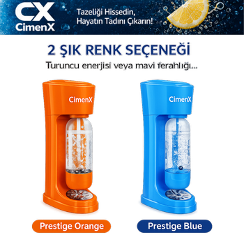 CimenX Soda Maker � Blue Edition - �ki Soda Kartu�lu Set