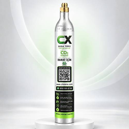 Soda Tupu CO2 Gaz Kartusu 0.6L � Soda Makinesi Gaz Tupu Gida Tipi CO2 (1 Adet)