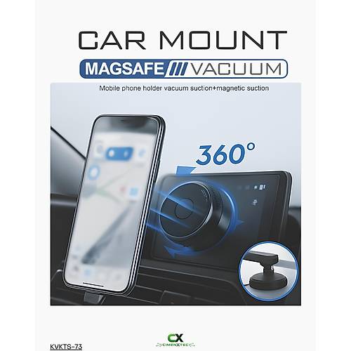 MagSafe Uyumlu Vakumlu Manyetik Ara� Telefon Tutucu 360� � KVKTS-73
