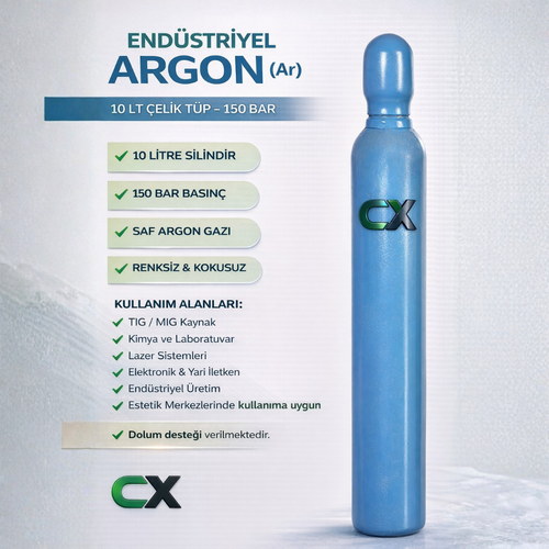 Argon 10 Lt �elik T�p