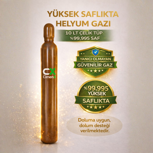 Y�ksek Safl�kta Helyum 10 Lt �elik T�p %99,995 Saf