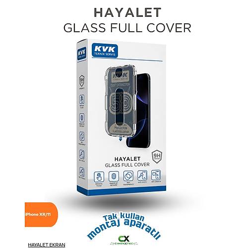 iPhone XR/11 - 9H Hayalet Full Cover Montaj Aparatl� Ekran Koruyucu Cam