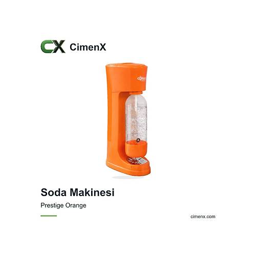 CimenX Soda Maker Prestige Orange | Elektriksiz Ev Tipi Soda Makinesi