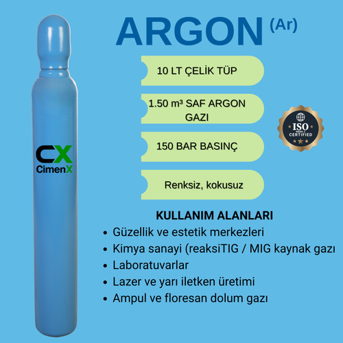 Argon 10 Lt �elik T�p