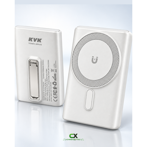 10.000 mAh 22,5W Kablosuz �arj Destekli Powerbank Beyaz - PW-05W