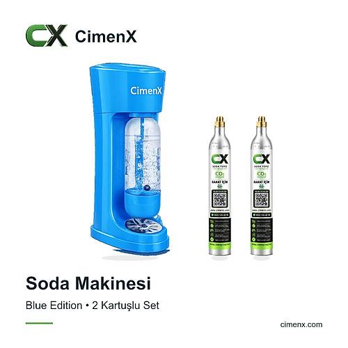 CimenX Soda Maker � Blue Edition - �ki Soda Kartu�lu Set