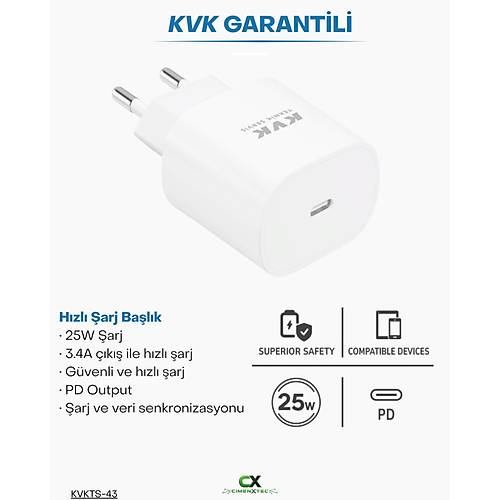 H�zl� �arj Adapt�r� 25W PD USB-C� Beyaz