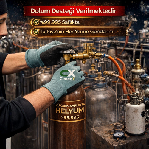 Y�ksek Safl�kta Helyum 10 Lt �elik T�p %99,995 Saf