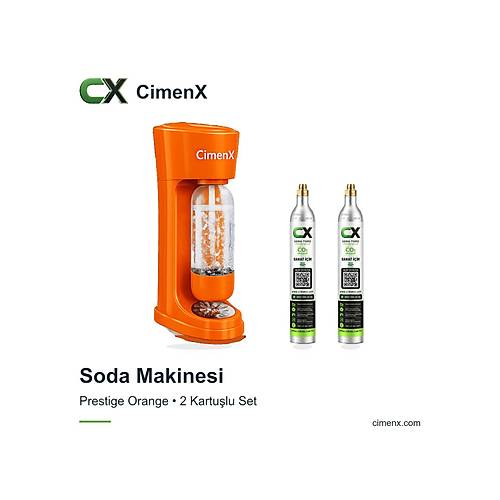 CimenX Soda Maker � Prestige Orange - 2 Adet CO2 Soda Kartu�lu Set