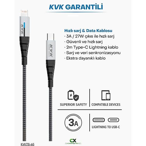 I��kl� Has�r �arj ve Data Kablosu � 2 Metre USB-C to Lightning 3A 27W