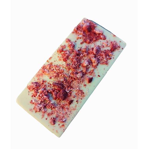 Beyaz �ilek par�ac�kl� bel�ika �ikolatas� tablet 100 Gr