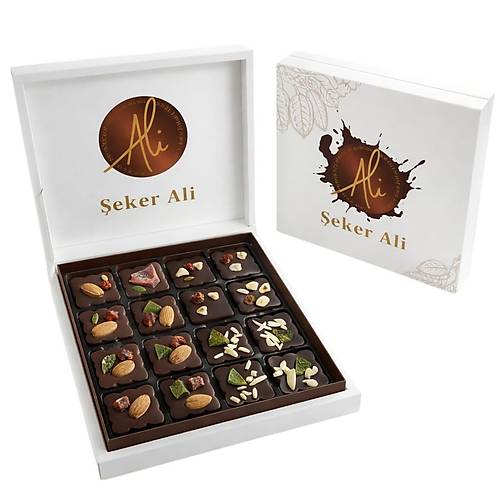 S�sl� kare madlen �ikolata kutusu 240g e