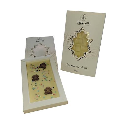 Beyaz �ikolatal� s�sl� bel�ika �ikolatas� tablet 100g e