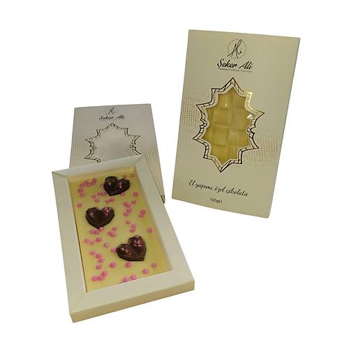 Beyaz �ikolatal� s�sl� bel�ika �ikolatas� tablet 100g e