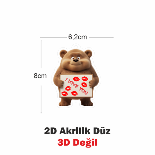 Araba Ayna S�s�, Araba S�s�, �anta Aksesuar� - Seni Seviyorum - Pleksi Malzeme, UV Bask�l� - 020