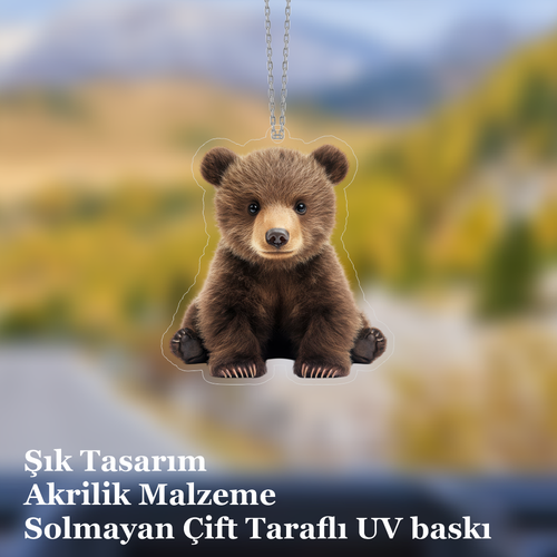 Araba Ayna S�s�, Araba S�s�, �anta Aksesuar� - Yavru Ay� - Pleksi Malzeme, UV Bask�l� - 013