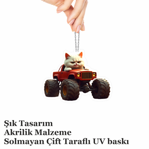 Araba Ayna S�s�, Araba S�s�, �anta Aksesuar� - ��f�r Kedi - Pleksi Malzeme, UV Bask�l� - 023