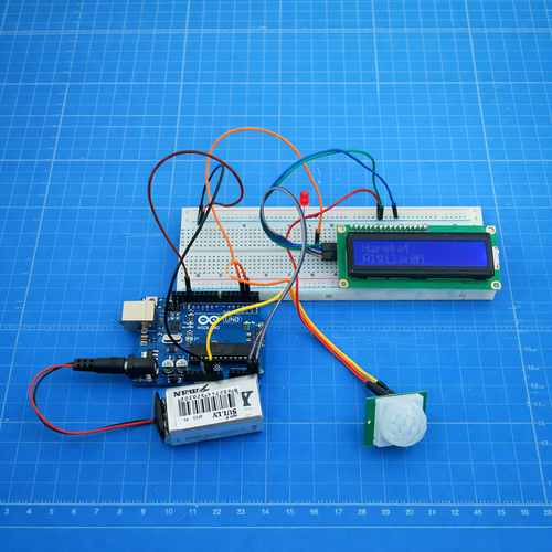 Arduino ile Uyumlu PIR Hareket Alg�lama Projesi LCD Ekranl� (Monte Edilmi�, Kurulu, Haz�r Proje)