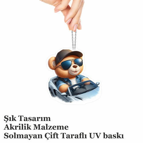 Araba Ayna S�s�, Araba S�s�, �anta Aksesuar� - Arabal� Ay� - Pleksi Malzeme, UV Bask�l� - 016