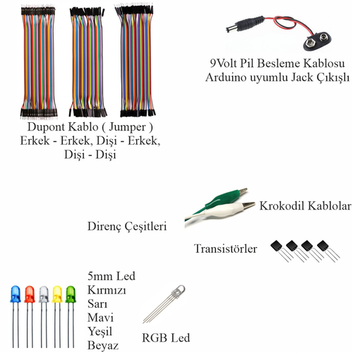 Arduino ile Uyumlu ��reniyorum Seti UNO R3 ( CH340 ) 46 Par�a 176 Adet